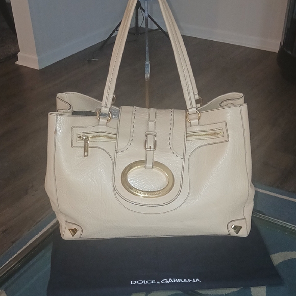 Dolce & Gabbana Beige Tote with Gold Accents - Picture 1 of 16